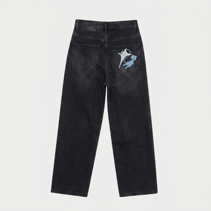 Onu Denim Jeans - 001 in Black — back