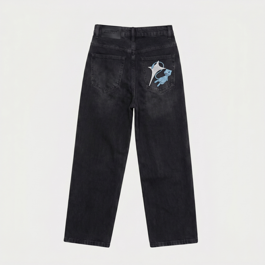 Onu Denim Jeans - 001 in Black — back